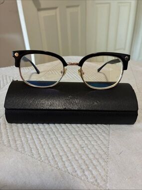 Muse Classic Black and Gold Clubmaster Glasses